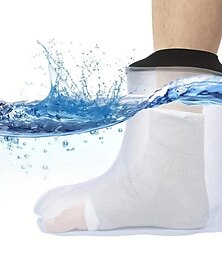 abordables -1pc impermeable pierna pie yeso cubierta ducha baño adulto, reutilizable sello hermético fundido ducha cubierta pierna para mantener seco, vendaje yeso pierna pie tobillo, no en la piel