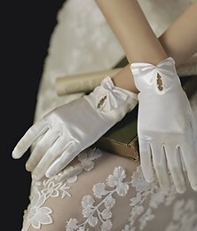cheap -Spandex Wrist Length Glove Bridal Gloves / Party / Evening Gloves With Bowknot Wedding / Party Glove