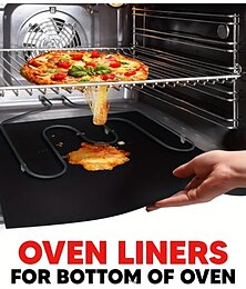 cheap -Non Stick Oven Liners For Bottom Of Electric Oven Thick Heavy Duty Oven Liners For Bottom Of Oven Reusable Oven Mat For Bottom Of Oven Oven Liner For Electric Gas Grill BPA And PFOA Free Party Favors