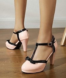 economico -Retrò Vintage Anni 1950 Anni Ruggenti Scarpe Tacchi grossi Il grande Gatsby Invitato al matrimonio Fibbia Blocco di colori Per donna Performance Evento / Festa Data Adulti Scarpe Primavera Autunno