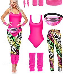 abordables -Retro Antiguo Rosa Intenso Accesorios Mujer Disfraz de carnaval Víspera de Todos los Santos Carnaval Mascarada Fiesta / Noche Despedida de Soltera Desfile del orgullo Adulto Leotardo / Pijama Mono