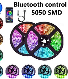 olcso -vízálló led szalag lámpa tv usb lámpa 1/2/3/5 méter bluetooth alkalmazással medence fénycsík 3k vezérlés 5v húr led szalag smd5050 led szalag