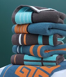 economico -Asciugamani da uomo in cotone ispessito per coppia, asciugamani altamente assorbenti per bagni, palestre, hotel e spa, telo bagno in tinta unita