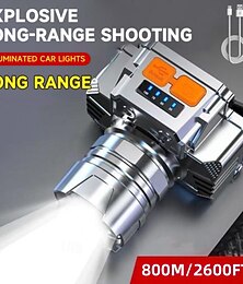 olcso -Nagyítható 3 az 1-ben fejlámpa indukciós zseblámpa, szuperfényes fejlámpa 800 mah-s újratölthető akkumulátorral kültéri kempingezéshez