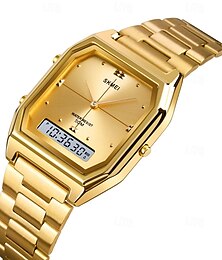 abordables -Reloj Digital SKMEI para Hombre Reloj de Pulsera de Moda Casual Cronómetro Calendario Fecha Semana Impermeable Reloj de Acero
