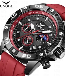 abordables -Reloj de cuarzo ONOLA para hombres moda reloj de pulsera casual calendario luminiscente impermeable decoración reloj de silicona