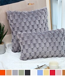 cheap -Soft Plush Fluffy Decorative Toss Pillows Cover 1PC Soft Square Cushion Case Pillowcase for Bedroom Livingroom Sofa Couch Chair Pink Yellow
