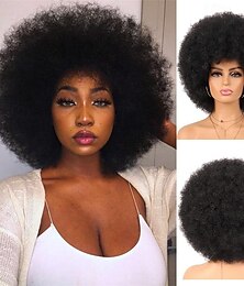 abordables -Perruque afro des années 70 perruques bouclées pour femmes noires perruques sans colle à porter perruques afro noires douces larges et rebondissantes apparence naturelle perruques complètes pour un