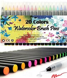 preiswerte -Aquarell-Pinselstifte, 20 Stück, Malstifte, Filzstifte, Künstlerbedarf zum Selbermachen, Skizzieren, Bullet-Schriftzug, Tagebuch, Kalligraphie, Malerei
