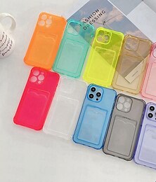 olcso -telefon Ügy Kompatibilitás iPhone 15 14 Pro Max Plus iPhone 13 12 11 Pro Max Mini Fekete tok Kristálytiszta Vékony tok Átlátszó Ultravékony Kártyahely Színátmenet TPU
