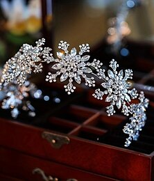 abordables -Diadema con forma de copo de nieve, tocado elegante, aro para la cabeza simple, accesorios para el cabello de boda, joyería