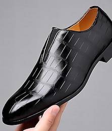 cheap -Men's Dress Loafers & Slip-Ons  Business British Wedding Party & Evening PU Leather Shoes Black Blue Brown Spring Fall
