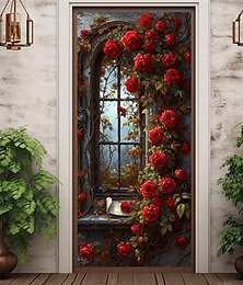 levne -růže dveřní kryty nástěnná výzdoba dveře gobelín dekorace dveřní záclona pozadí dveřní banner odnímatelný pro přední dveře vnitřní venkovní domácí dekorace pokoje farma výzdoba zásoby