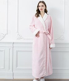 billige -Adults' Bathrobe Pajamas Nightwear Solid Color Onesie Pajamas Pajamas Flannel Cosplay For Men's Women's Dailywear Animal Sleepwear Cartoon