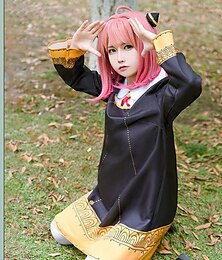 cheap -Inspired by Cosplay Anya Forger Anime Cosplay Costumes Japanese Halloween Cosplay Suits Long Sleeve Dress Socks Headwear For Women's Girls'