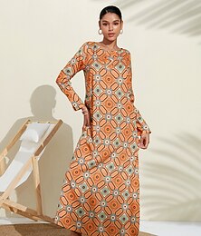 abordables -chemise marocaine à col rond et fleurs à carreaux