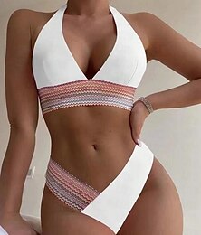 cheap -Women's Swimwear Bikini 2 Piece Normal Swimsuit Quick Dry Push Up Pure Color Scoop Neck Sporty Sexy Bathing Suits