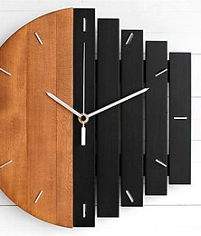 preiswerte -Holz-Wanduhr, Quarz, analog, geräuschlos, nicht tickend, dekorative, moderne Wanduhr, batteriebetrieben, für Wohnzimmer, Badezimmer, Schlafzimmer, Küche, Büro, Schule