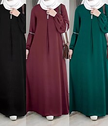 זול -בגדי ריקוד נשים שמלות עבאיה שמלת הקפטן דובאי איסלאמי Arabic הערבי מוסלמי רמדאן מבוגרים שמלה
