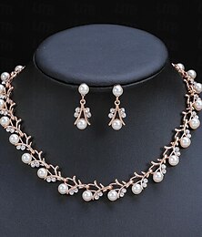 voordelige -Bruidssieradensets 1 Legering Oorbellen Kettingen Dames Stijlvol Luxe Schattig Zin in hebben Vreugde Geometrische vorm Sieraden set Voor Feestavondkleding