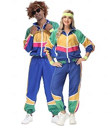 abordables -couples années 1980 rétro vintage costume tenues d'entraînement hommes femmes film cosplay streetwear années 1980 mascarade halloween carnaval disco fête hip hop