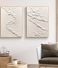 olcso -fehér hullámok absztrakt festmény fehér 3d texturált művészet fehér textúrázott fal művészet minimalista művészet lakberendezési feszített keret akasztásra kész