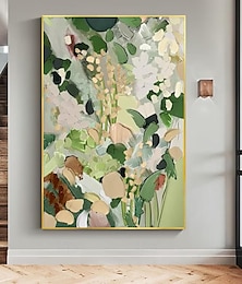 voordelige -mintura handgemaakte abstracte groene bloem olieverfschilderijen op canvas kunst aan de muur decoratie moderne foto voor huisdecoratie gerold frameloos ongerekt schilderij