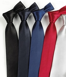Недорогие -Муж. Галстуки Мужские галстуки Узкий галстук Регулируется Сексуальные платья Полотняное плетение Свадьба Для вечеринок Офис