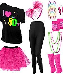 olcso -1980-as évek Póló Kiegészítő készlet Jelmez Női Mindszentek napja Farsang Álarcos mulatság Buli / Este Pride Parade Büszkeség hónapja Felnőttek Szoknya Kesztyűk Lábmelegítők