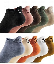 economico -10 paia di calzini da donna alla caviglia, calzini a taglio basso, da lavoro, per le vacanze quotidiane, in cotone retrò, semplici, classici, casual, elastici, sportivi