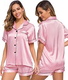 ieftine -Adulți Pijamale Haine de noapte Culoare solidă Pijama Întreagă Modă Casul Zilnic Mătase Rece Cosplay Pentru Pentru femei Purtare Zilnică Haine de dormit pentru animale Desen animat