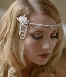 billige -Hodeplagg Flapperpannebånd i 1920-stil Retro / vintage De livlige 20-årene 1920-tallet Strass Til Cosplay Karneval Dame Kostyme smykker Motesmykker