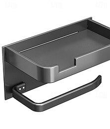 abordables -Caja de pañuelos higiénico, cajón de papel higiénico montado en la pared, estante de almacenamiento de papel higiénico no perforado para baño