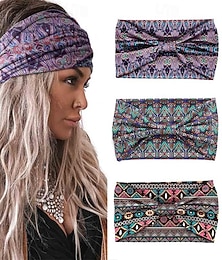 levne -aceorna boho čelenky široké vázané čelenky natahovací potištěné čelenky bohemia čelenky pro ženy a dívky