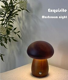 economico -lampada a fungo lampada da tavolo ricaricabile a led luce notturna creativa luce notturna da comodino interruttore tattile atmosfera regalo luce