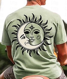 economico -Per uomo Pop art MOON Solari maglietta Manica corta maglietta Stampa 3D Girocollo Camicia Giornaliero Originale Informale Sportivo Per eventi Per uscire Blu Verde Cachi Primavera estate Abbigliamento