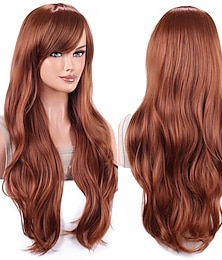 billiga -peruker 28 tum 70 cm lång lockigt vågigt hår peruk värmebeständig cosplay peruk med peruklock