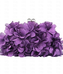abordables -Femmes Pochette Sac de soirée Satin Soirée Saint-Valentin Strass Chaîne Couleur Unie Violet