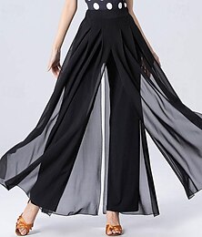 economico -Balli latino-americani Balli da sala Pantaloni Colore Puro A fantasia Tulle Per donna Prestazioni Addestramento Alto Misto cotone e poliestere