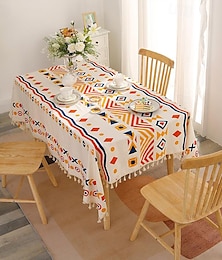 billiga -bohemiskt geometriskt mönster duk bomull och linne vattentät tvättfri duk vårutflykt camping picknick matta täckduk