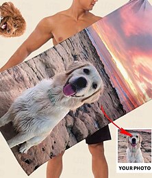 levne -Přizpůsobte svou fotografii Plážový ručník Jóga ručník Mikrovláknová plážová deka Protipísečná deka (Jednostranný tisk) Víceúčelové pro koupelnu hotel posilovnu a wellness