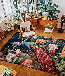 billige -vintage peacock område teppe kjøkken matte sklisikker oljetett gulvmatte stue teppe innendørs utendørs matte soverom dekor bad matte inngangsteppe dørmatte