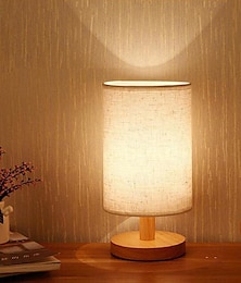 economico -Lampada Da Tavolo Lampada Da Comodino Lampada Da Scrivania Semplice Lampada Da Tavolo In Tessuto In Legno Per Camera Da Letto Soggiorno Ufficio Studio