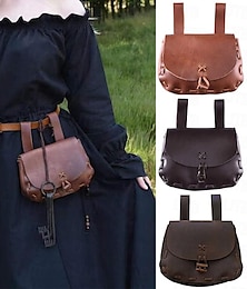 abordables -Rétro Vintage Epoque Médiévale sac Sacoche ceinture Sacoche Banane Viking Ranger Elfe Homme Femme Unisexe Halloween Soirée GN Ren Faire Sac