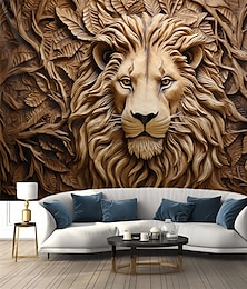 cheap -Wood Carving Animal Hanging Tapestry Wall Art Large Tapestry Mural Decor Photograph Backdrop Blanket Curtain Home Bedroom Living Room Decoration