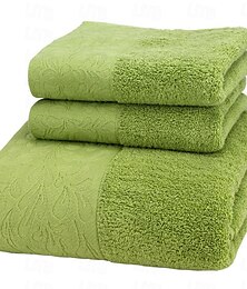 economico -Set di asciugamani da 3 pezzi in cotone 100% ad asciugatura rapida, extra assorbenti, set di asciugamani super morbidi 1 fazzoletto, 1 asciugamano sportivo, 1 telo da bagno