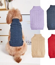 preiswerte -Hund Katze Pullover Jumper Niedlich Lässig Winter Atmungsaktiv Weich Waschbar Bequem Outdoor Alltagstauglich Hundebekleidung for Bichon Frise Zwergspitz Baby Haustier Papillon Klein