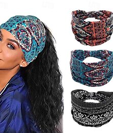 economico -fascia boho fascia per capelli larga da donna boho elastico sportivo copricapo yoga fascia per capelli allenamento fascia per capelli