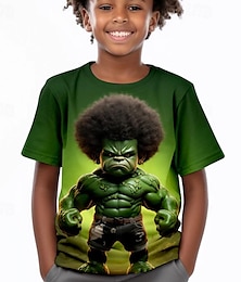 billiga -Pojkar 3D Grafisk T-shirt Skjorta Kortärmad 3D-tryck Sommar Aktiv Sport Mode Polyester Barn 3-12 år Rund hals Utomhus Ledigt Dagligen Normal