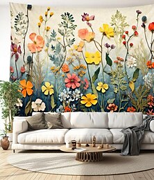 voordelige -verse kleine bloemen hangend tapijt kunst aan de muur groot tapijt muurschildering decor foto achtergrond deken gordijn thuis slaapkamer woonkamer decoratie